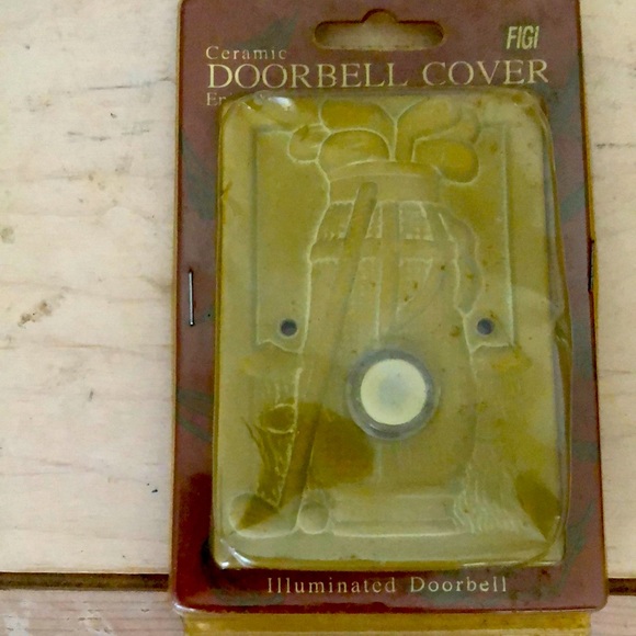 Golf clubs and bag ceramic illuminated doorbell cover - Picture 1 of 1